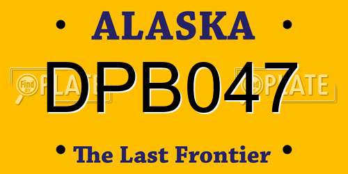 DPB047 Alaska License Plate