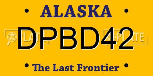DPBD42 Alaska License Plate