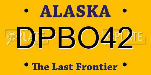 DPBO42 Alaska License Plate