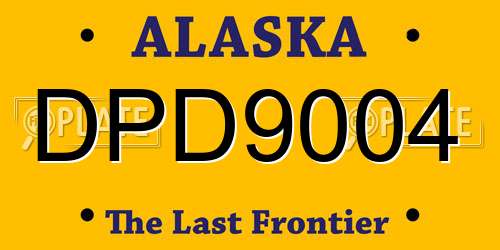 DPD9004 Alaska License Plate