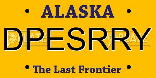 DPESRRY Alaska License Plate