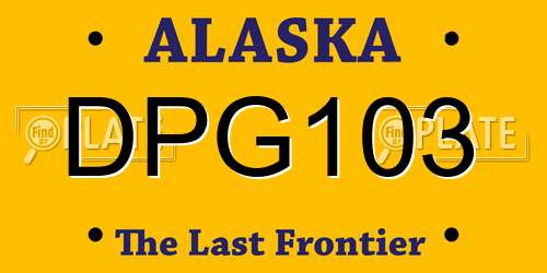 DPG103 Alaska License Plate