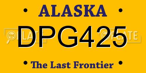 DPG425 Alaska License Plate