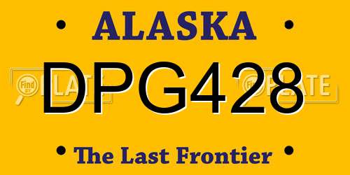 DPG428 Alaska License Plate