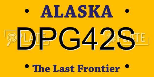 DPG42S Alaska License Plate