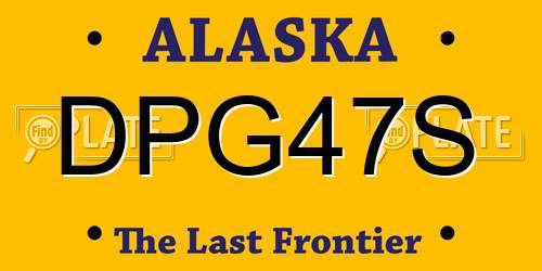 DPG47S Alaska License Plate