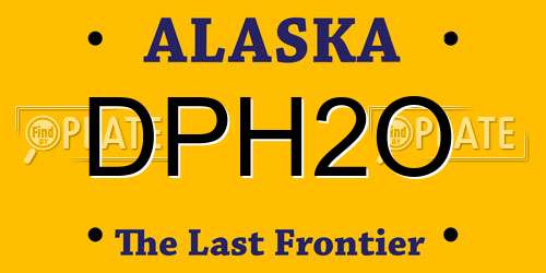 DPH2O Alaska License Plate