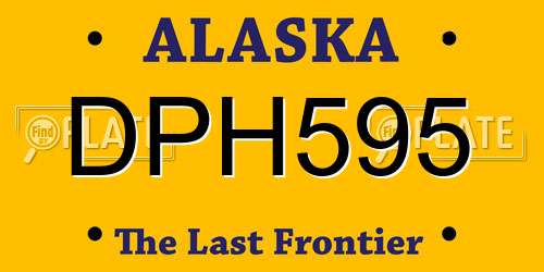 DPH595 Alaska License Plate