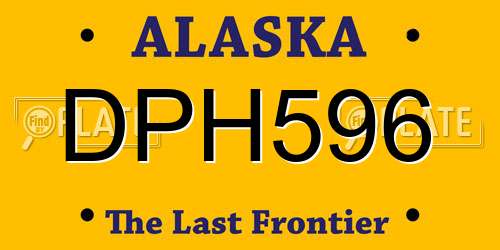 DPH596 Alaska License Plate