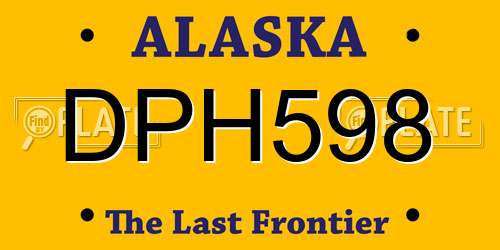 DPH598 Alaska License Plate