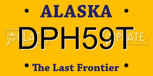 DPH59T Alaska License Plate