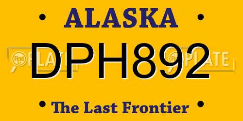DPH892 Alaska License Plate