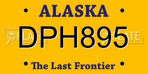 DPH895 Alaska License Plate