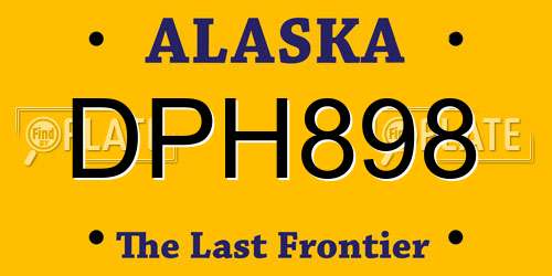 DPH898 Alaska License Plate