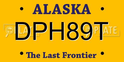 DPH89T Alaska License Plate