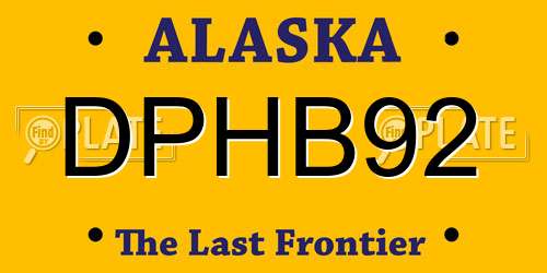 DPHB92 Alaska License Plate