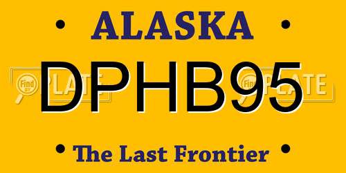 DPHB95 Alaska License Plate