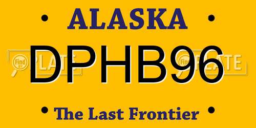 DPHB96 Alaska License Plate