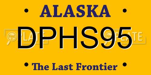 DPHS95 Alaska License Plate