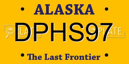 DPHS97 Alaska License Plate