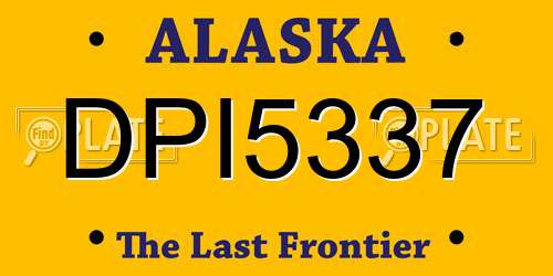 DPI5337 Alaska License Plate