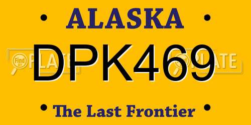 DPK469 Alaska License Plate