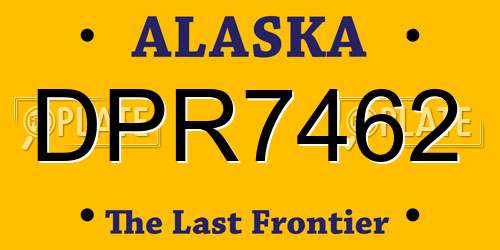DPR7462 Alaska License Plate