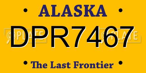 DPR7467 Alaska License Plate