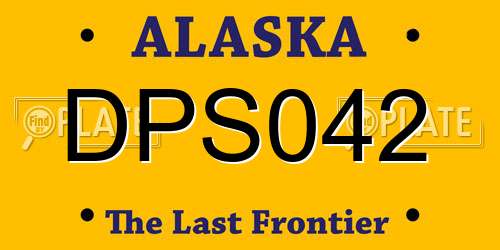 DPS042 Alaska License Plate