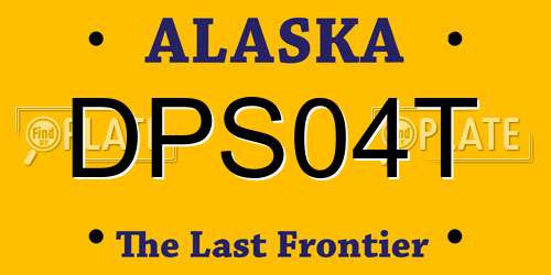DPS04T Alaska License Plate