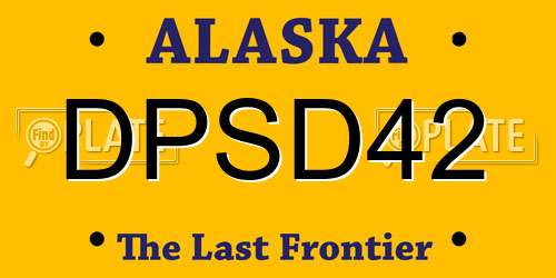 DPSD42 Alaska License Plate