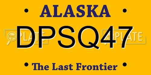 DPSQ47 Alaska License Plate