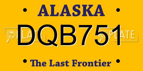 DQB751 Alaska License Plate