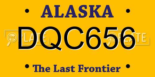 DQC656 Alaska License Plate