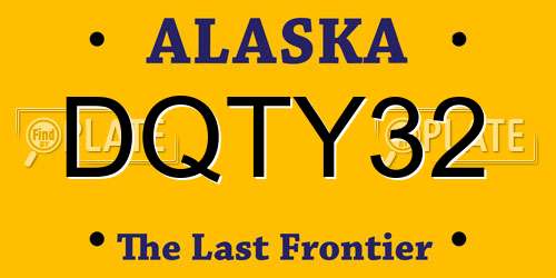 DQTY32 Alaska License Plate