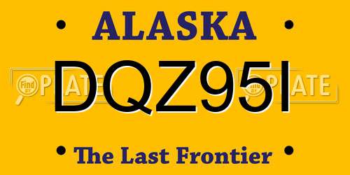 DQZ95I Alaska License Plate