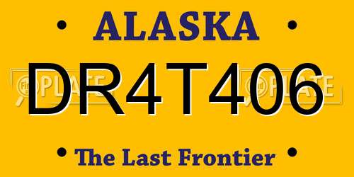 DR4T406 Alaska License Plate