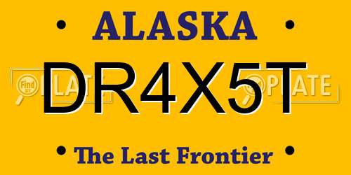 DR4X5T Alaska License Plate