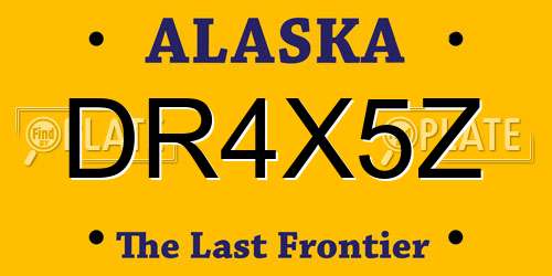 DR4X5Z Alaska License Plate