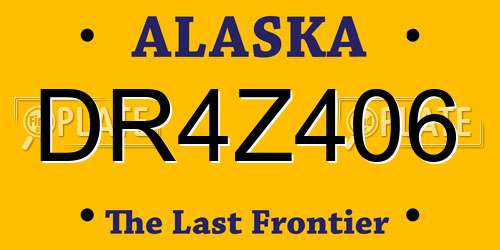 DR4Z406 Alaska License Plate