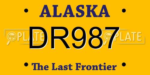 DR987 Alaska License Plate
