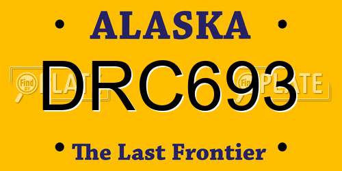 DRC693 Alaska License Plate