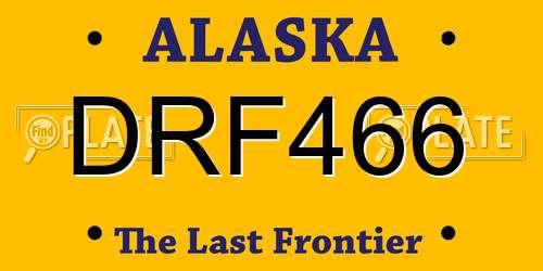 DRF466 Alaska License Plate