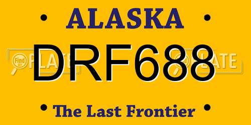 DRF688 Alaska License Plate