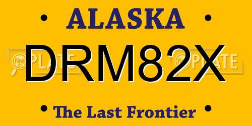 DRM82X Alaska License Plate