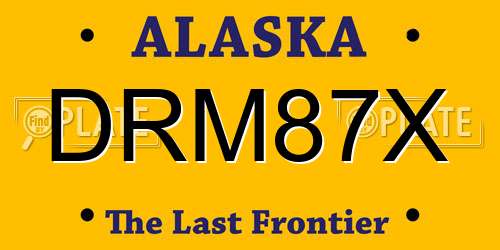DRM87X Alaska License Plate