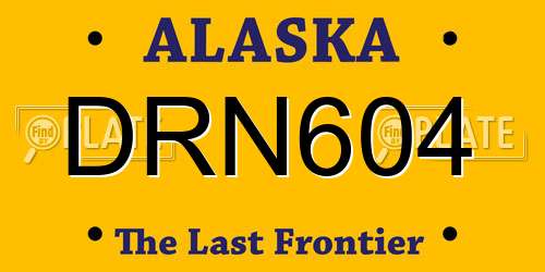 DRN604 Alaska License Plate