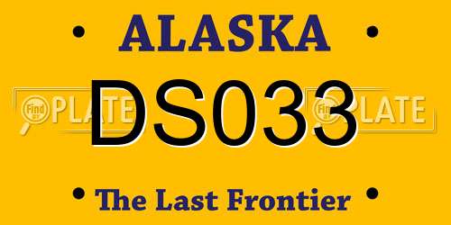 DS033 Alaska License Plate