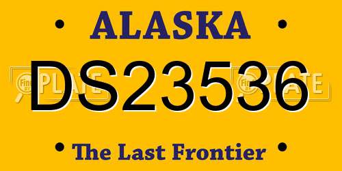 DS23536 Alaska License Plate