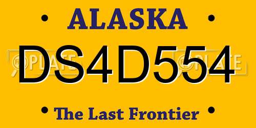 DS4D554 Alaska License Plate